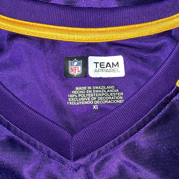 NFL VIKINGS Team Apparel Purple & Gold Men's Jersey. Size XL - Picture 3 of 4